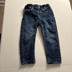 H&M Kids Jeans Size 2T Blue Denim Relaxed Fit Tapered Leg Adjustable Waist
